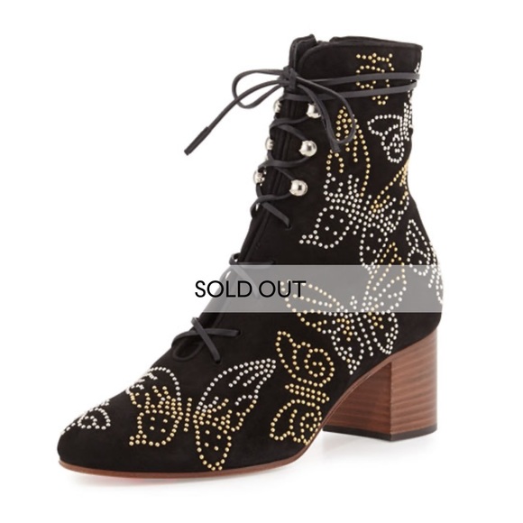 Valentino Butterfly-Studded Lace-Up Boot - Picture 3 of 9